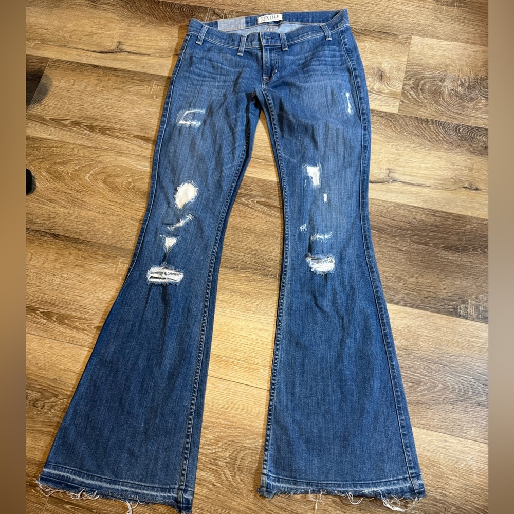 TEXTILE Elizabeth and James Distressed Blue Flare Jeans